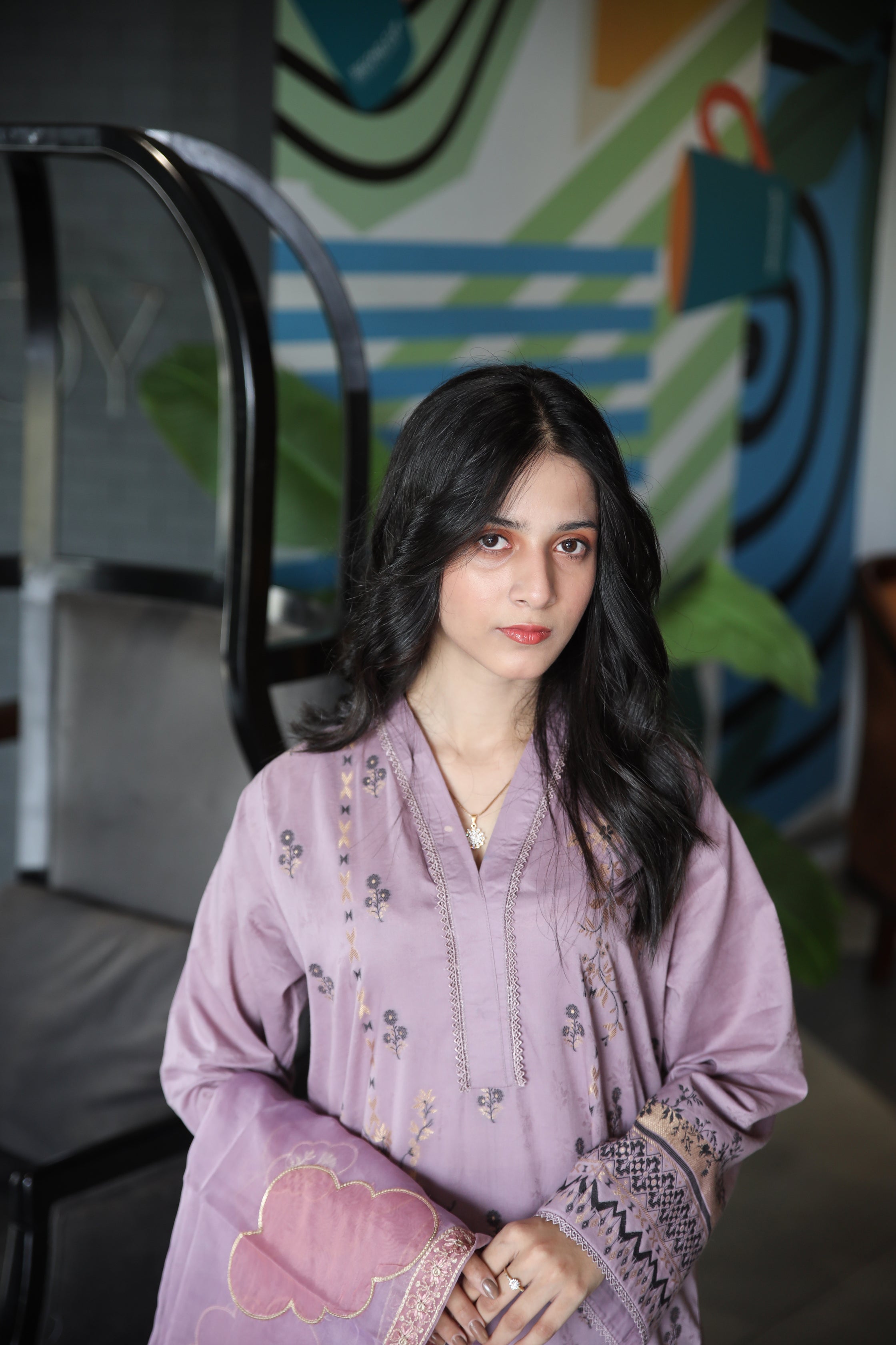 Brosha Lawn with Plain Trouser and Fancy Organza Dupatta