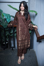 Brosha Lawn with Plain Trouser and Fancy Organza Dupatta