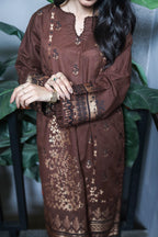 Brosha Lawn with Plain Trouser and Fancy Organza Dupatta