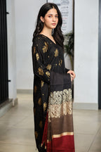Fancy Lawn Brosha with Plain Trouser and Banarsi Lawn Dupatta
