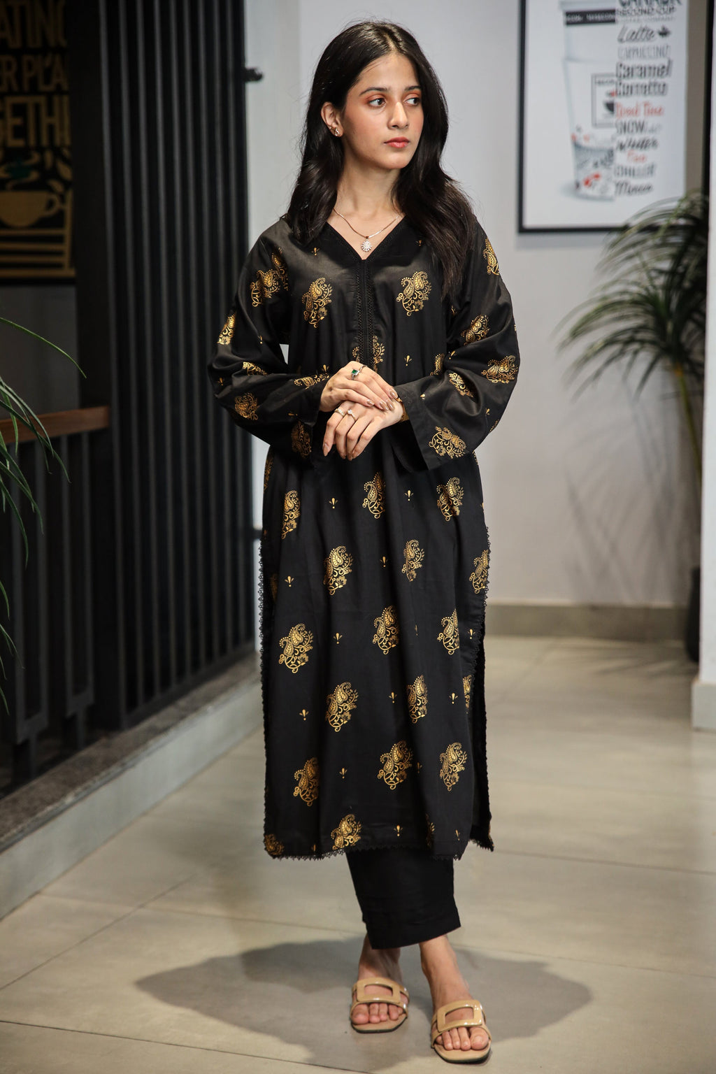 Fancy Lawn Brosha with Plain Trouser and Banarsi Lawn Dupatta