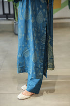 Fancy Lawn Brosha with Plain Trouser and Banarsi Lawn Dupatta