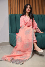 Brosha Lawn with Plain Trouser and Fancy Organza Dupatta