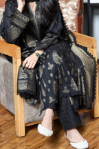Fancy Lawn Brosha with Plain Trouser and Banarsi Lawn Dupatta