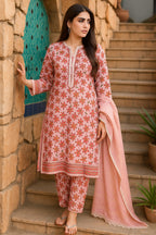 Luxury Lawn 3 Piece with Matching Trouser and Banarsi Dupatta