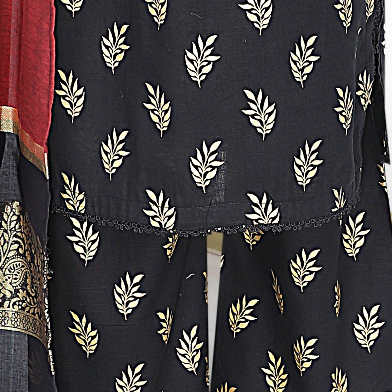 AlKaram Khaddar 3 Piece with Matching Trouser and Banarsi Tilla Shawl