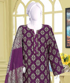 AlKaram Khaddar 3 Piece with Matching Trouser and Banarsi Tilla Shawl