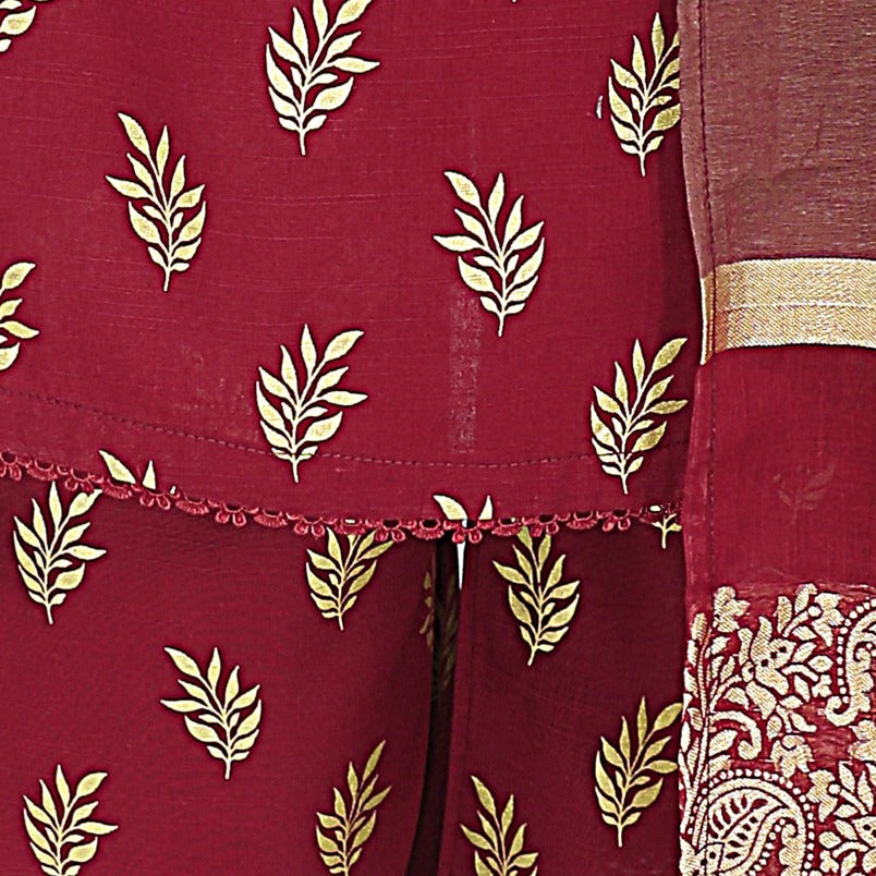 AlKaram Khaddar 3 Piece with Matching Trouser and Banarsi Tilla Shawl