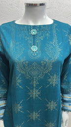 Jacuard Brosha Khaddar 3 Piece with Plain Trouser and Heavy Jacuard Brosha Khaddar Shawl