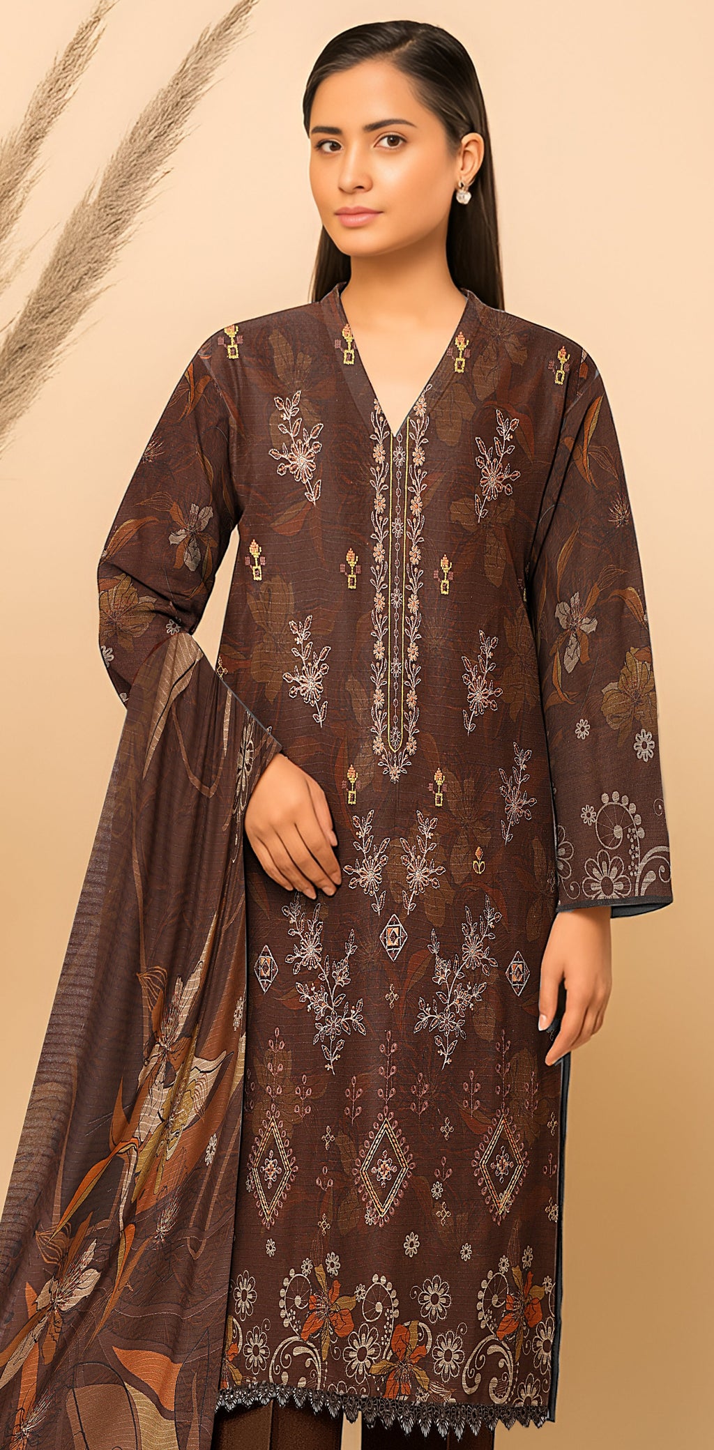 Dhanak Bana Dora 3 Piece Executive Quality Digital Print with Heavy Embriodery