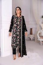 Breeze Exclusive Embriodery Shirt with Raw Silk Trouser and Embriodery Dupatta