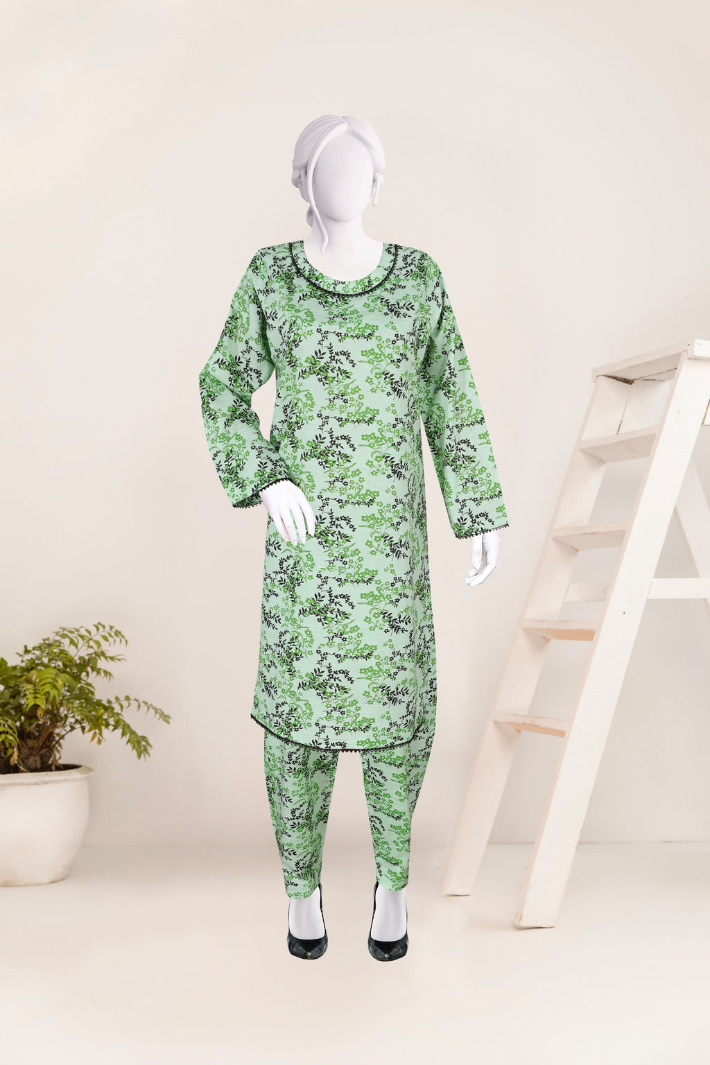 Khaddar 2 Piece Printed All Over Matching Separate