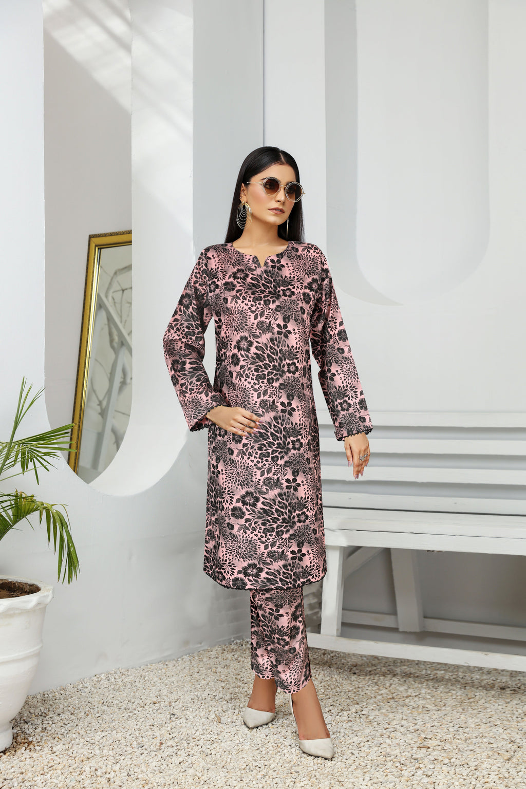 Khaddar 2 Piece Printed All Over Matching Separate