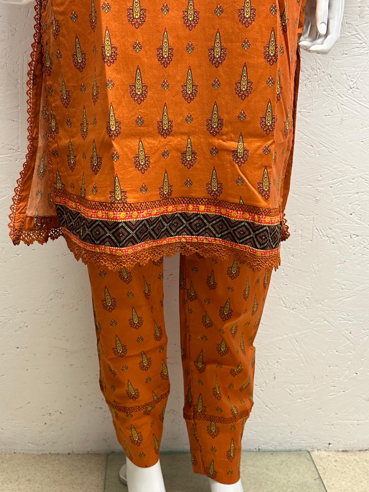 Luxury Lawn 3 Piece with Matching Trouser and Banarsi Dupatta