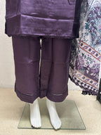 Slub Lawn 3 Piece with Plain Trouser and Printed Lawn Dupatta